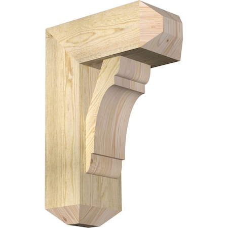 Ekena Millwork Olympic Craftsman Rough Sawn Bracket w/ Offset Brace, Douglas Fir, 8"W x 18"D x 26"H BKT0806X18X26OLY04RDF